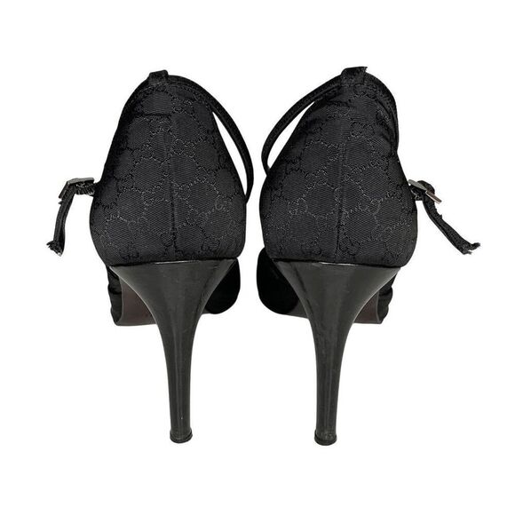 Gucci Microguccissima Black Nylon Heels D'Orsay Interlocking GG Logo Pumps US 7 - Picture 7 of 10